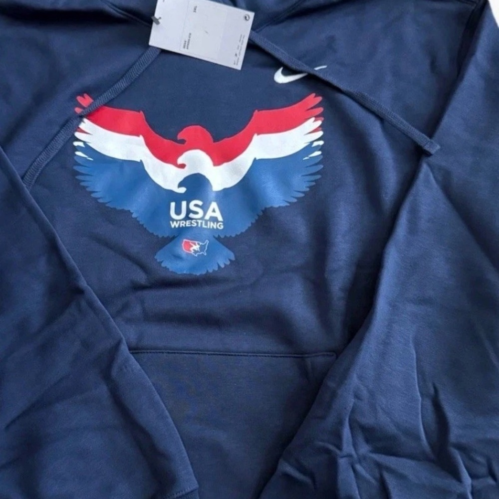Nike Blue USA Wrestling Hoodie Youth Brand New